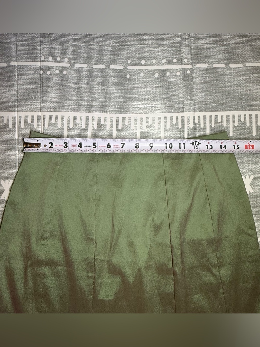 Vintage Y2K Tadashi Shoji Collection Olive Green Iridescent Mermaid Skirt - Picture 7 of 8